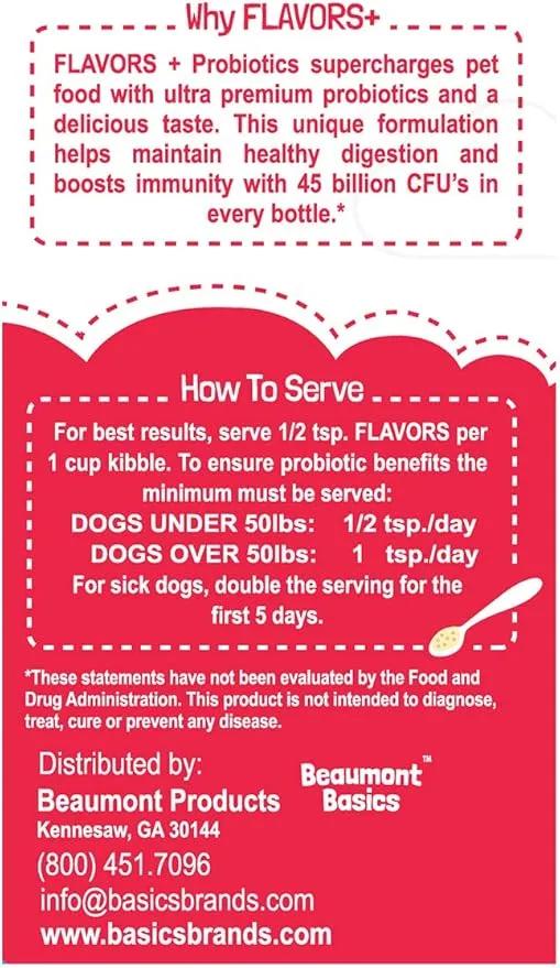 Flavors Food Topper for Dogs - Red Meat Recipe with Beef Bone Broth - Natural, Grain Free - Kibble Seasoning & Hydrating Treat Mix for Picky Dog/Puppy, 6.0oz