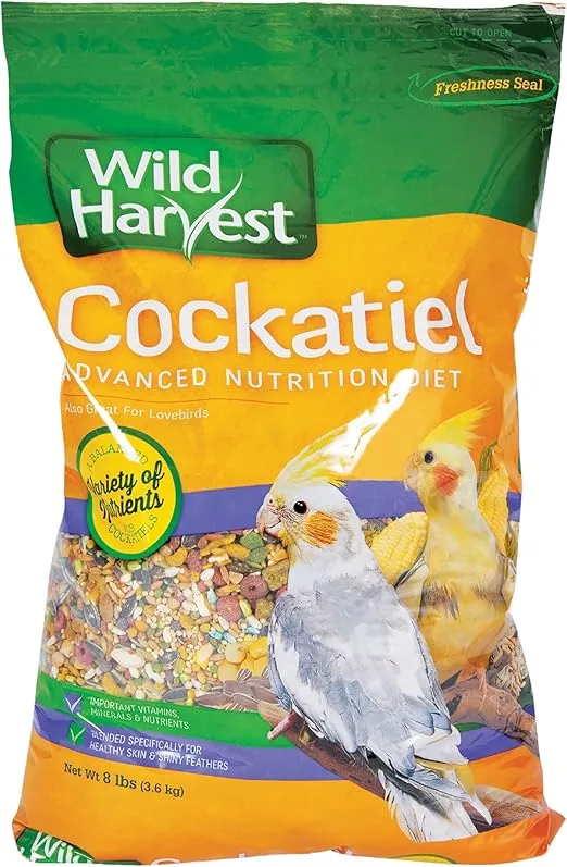 Wild Harvest Advanced Nutrition Cockatiel 8 Pounds, Seed, Grain and Vegetable Mix