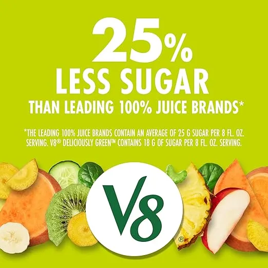 V8 Deliciously Green 100% Fruit and Vegetable Juice, 46 fl oz Bottle