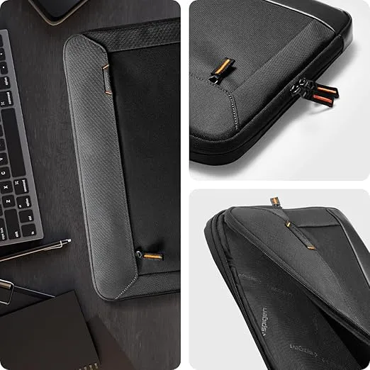 Spigen Klasden KD100 Protective Laptop Sleeve Pouch Compatible with New 15 inch MacBook Air M3 (2024) / 16 inch MacBook Pro M3 Pro/M3 Max 2023 and 16 inch MacBook Pro M2/M1/Pro/Max 2023-2019 - Black