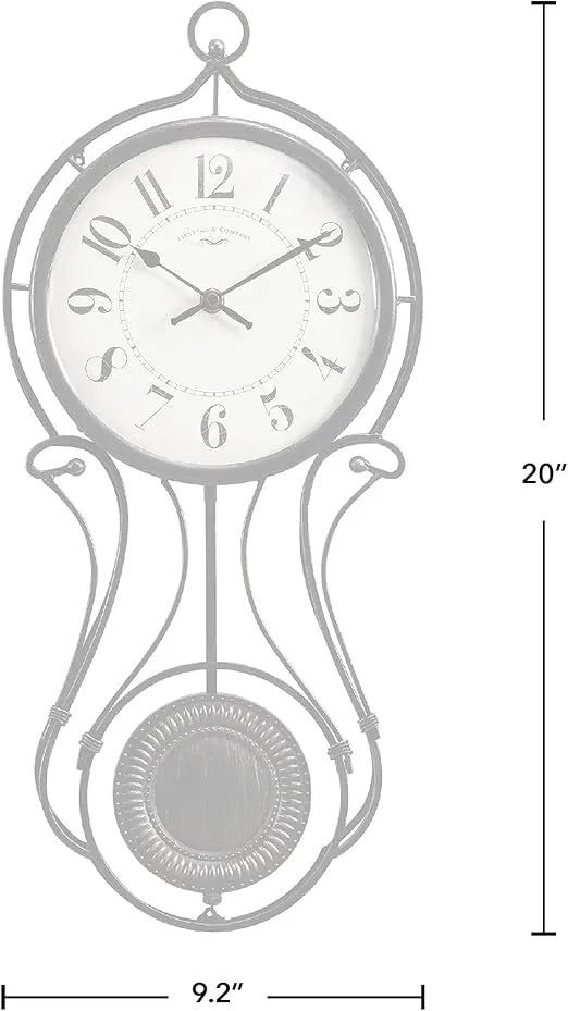 FirsTime & Co. Harwick Pendulum Wall Clock, American Crafted, Black, 9.1 x 2.36 x 20,