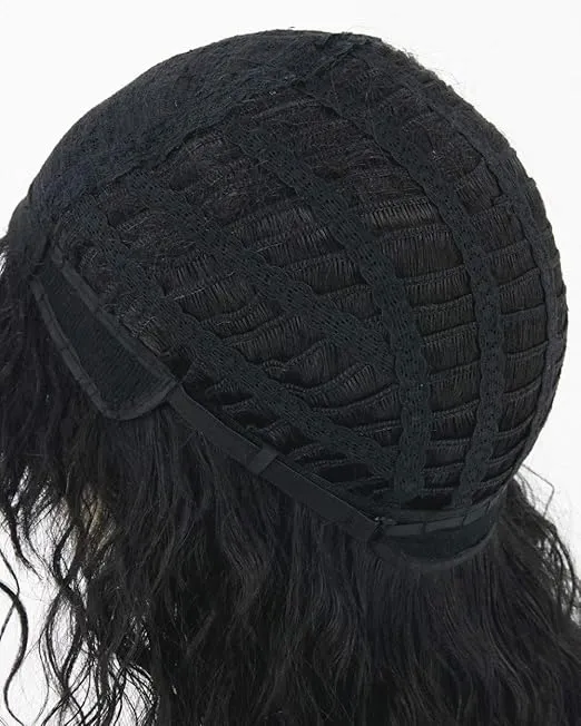 Men’s 80s Wig Black Mullet Wigs Halloween Costume Male Wig Punk Heavy Metal Rocker Wig Curly Long