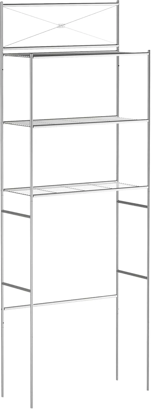 Zenna Home 2523NN Over the toilet storage, 23.25 x 64.7, Satin Nickel