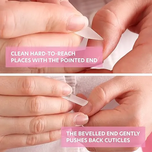 Glass Cuticle Pusher Set of 2 Manicure Nail Care Tools, 2PC Premium Czech Glass Manicure Sticks - Bona Fide Beauty Czech Glass Cuticle Set