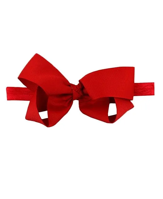 RuffleButts® Girls Red Bow Headband - One Size
