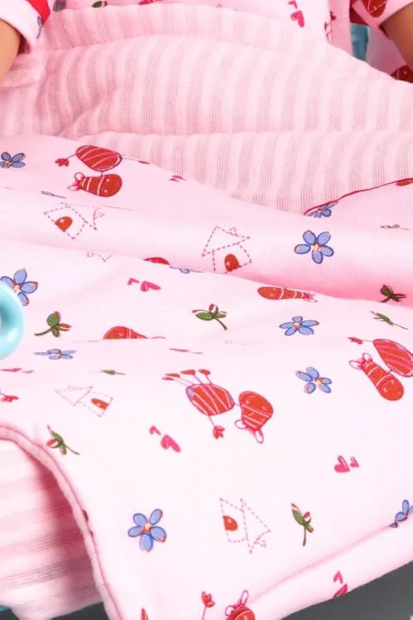DreamWorld Collections Perfect Bedding - 3 Piece Bedding Set for 18 Inch Doll - Pink Bedding Includes Comforter, Blanket and Pillow - 18 Inch Doll Bedding