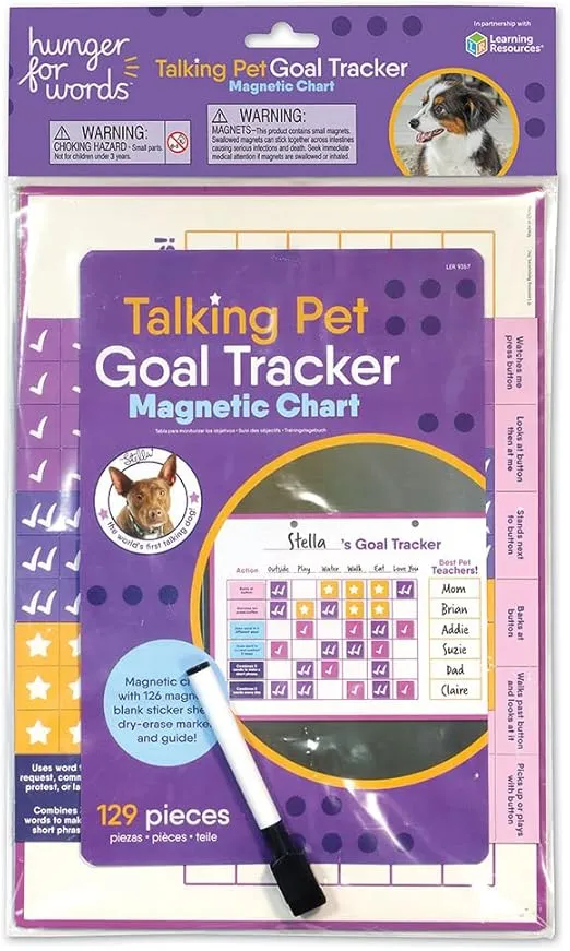 Hunger for Words Dog Talking Buttons Goal Tracker - Accessory Dog Button Talking Learning Sets