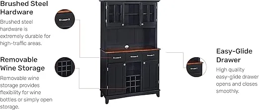 Homestyles sideboards-buffets-credenzas, Server with Hutch, Black
