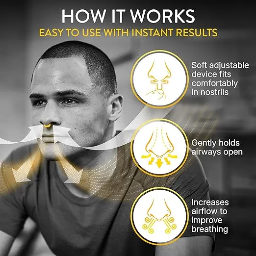 Turbine Nasal Dilator for Athletes - Pack of 3 Turbine Dilators Designed for Athletic Training - Increase Airflow to Lungs by 38% During Exercise, Sports Training, Cycling & Running