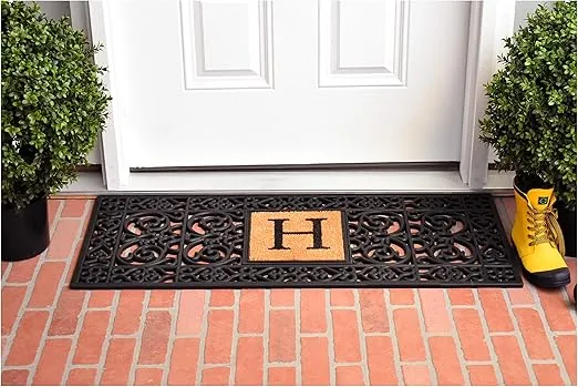 Calloway Mills 170011741H Rubber Monogram Doormat, 17" x 41" (Letter H)