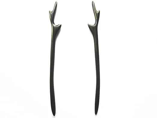 Zz-bg-antlers 2 Count Hair Sticks Natural Black Sandalwood(ebony) Handmade Carved Hair Clip Shawl Hair Pins Pack of 2 Pcs :Antler