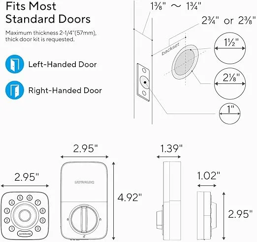 ULTRALOQ U-Bolt Pro Smart Lock with Door Sensor, 6-in-1 Keyless Entry Door Lock with Built-in WiFi, Fingerprint ID, Smartphone, Auto Unlock, WiFi Deadbolt, WiFi Door Lock