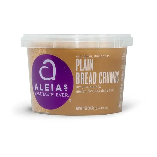 ALEIA’S BEST. TASTE. EVER. Plain Bread Crumbs - 13 oz / 1 PACK – Authentic Taste, Breading for Gluten Free Recipes, Certified Gluten Free, Non-GMO, Dairy Free, Low Sodium, Kosher