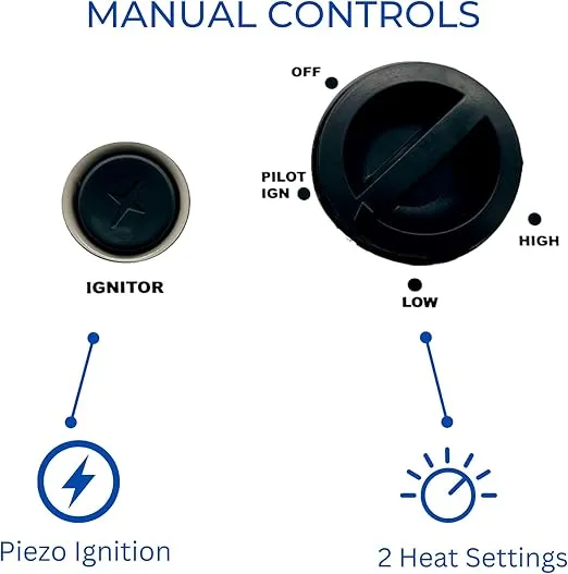 ProCom Heating Natural Gas Ventless Infrared Plaque Heater With Base Feet - 30,000 BTU, Manual Control - Model# MN300HPA-B
