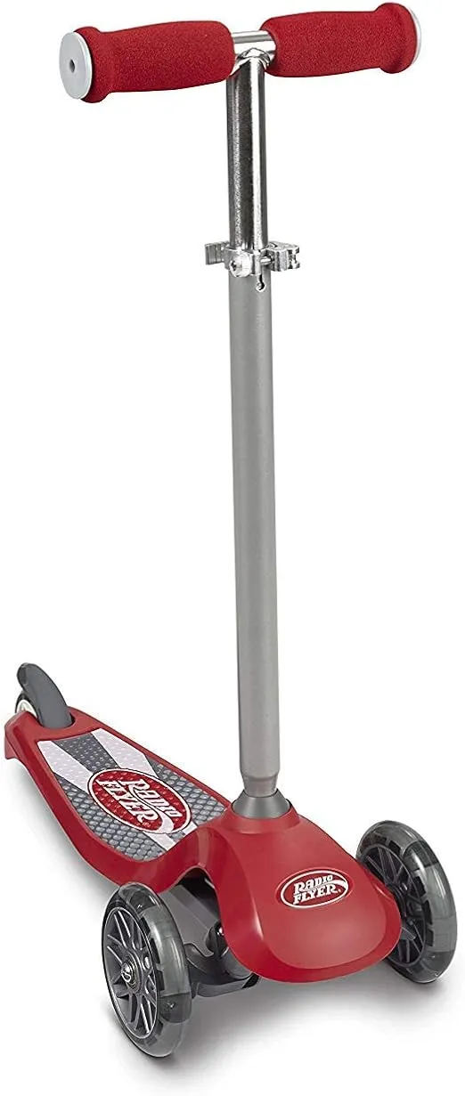 Radio Flyer Lean 'N Glide Scooter with Light Up Wheels Vehicle (549X), Red