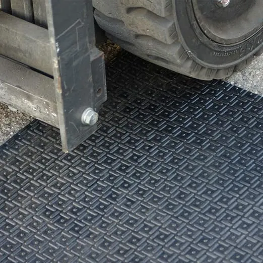 Rubber-Cal Shark Tooth II Heavy Duty Mat, Black, 1/2-Inch x 2 x 3-Feet