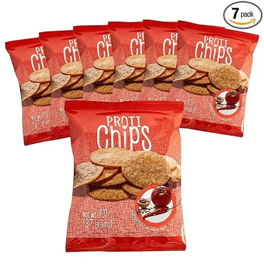 Proti-Thin Barbecue Proti Protein Chips, 14g Protein, Low Calorie, Low Carb, Low Fat, Sugar Free, High Fiber, No Gluten Ingredients, Healthy Snack Chips, 7 Single Serving Bags