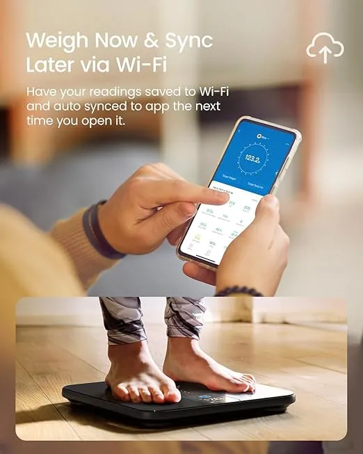 RENPHO Smart Scale, Body Fat Scale with TFT LCD, FSA HSA Eligible Scale for Body Weight with 18 Metrics, Wi-Fi Scale with BMI, Body Fat, Muscle Mass, Rechargeable, Elis Nova