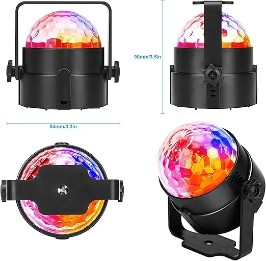 JYX Sound Activated Party Lights,DJ Disco Ball Lights with Remote Control, Strobe Lamp 7 Modes Stage Par Light for Home Party, Birthday, Wedding