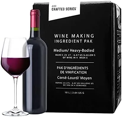 ABC Cork Co Wine Making Kit | 6 Gallon Wine Kit | Premium Ingredients for DIY Wine Making, Makes 30 Bottles of Wine (California North Coast Cabernet, Medium/Heavy-Bodied)