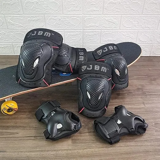 JBM Adult & Kids Knee Pads Elbow Pads with Wrist Guards Protective Set for Biking, Cycling, Riding, Roller Skating, Inline Roller Skating and More Outdoor Multi-Sports