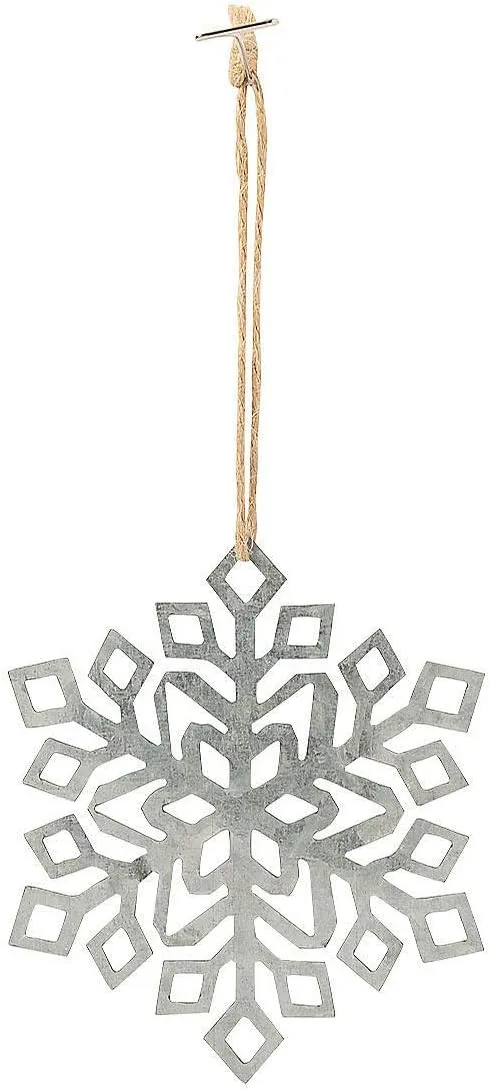 Metal Snowflake Ornaments - 12 Pieces - Home Decor