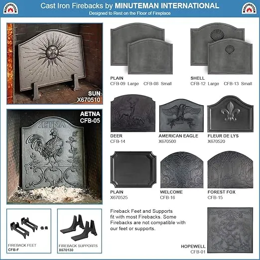 Plain Cast Iron Fireback