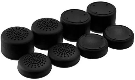 Pack of 8 pcs Analog Controller Gamepad Raised Antislip Thumb Stick Grips Thumbsticks Joystick Cap Cover for PS4, PS3, Xbox 360, Wii U, PS2 Controller (Black)