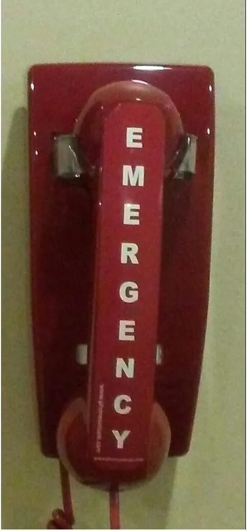 Emergency Red Wall Telephone Preprogrammed to 911
