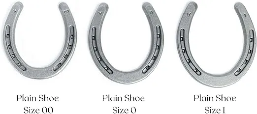 Steel Horseshoes Set for Horses, Crafts, Decorations and Backyard Games - Plain Shoe Size 0 - Sand Blasted 10 Shoes