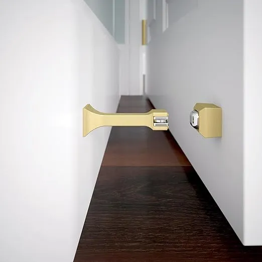 Franklin Brass Classic Edge (2-Pack) 3" Magnetic Door Stop Matte Nickel Magnetic Door Catch Stoppers for Bottom of Door Holder to Keep Door Open Protects Wall Solid Rigid Magnet Door Stop B47313K-MN-C