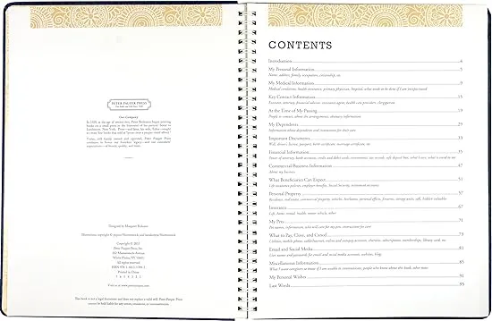 Peace of Mind Planner: Important Information about My Belongings, Business Affairs, and Wishes
