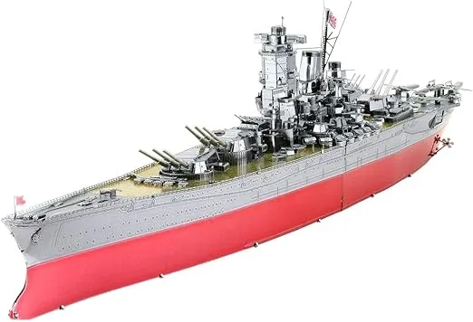 Metal Earth Puzzle 3D Battleship Yamato Boats Metal Puzzle Building Model Kits for Adults Challenging Level 29.49 X 4.5 X 6.5 Cm
