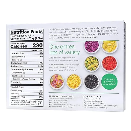 HMR Chicken Enchiladas with Tomatillo Sauce Entrée | Pre-packaged Lunch or Dinner to Support Weight Loss | Ready to Eat | 11g of Protein | Low Calorie Food | 8oz Serving per Meal | Pack of 6