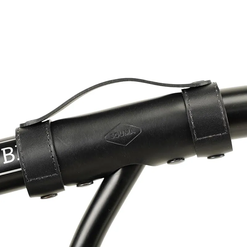 Leather Carry Handle for Brompton bicycle - Full grain leather, handle for carrying Brompton folding bike (Black)