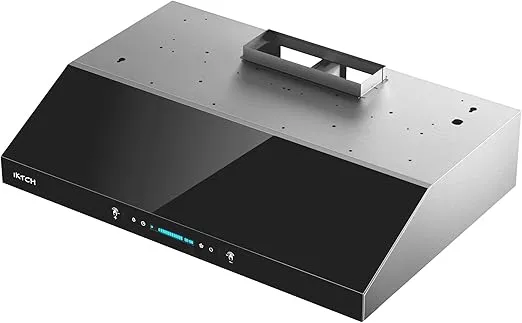IKTCH 30 Inch Range Hood Under Cabinet, 900 CFM Range Hood with Gesture Sensing, Touch Panel, 4 Fan Speed, Stainless Steel Range Hood with 2 Pcs Baffle Filters