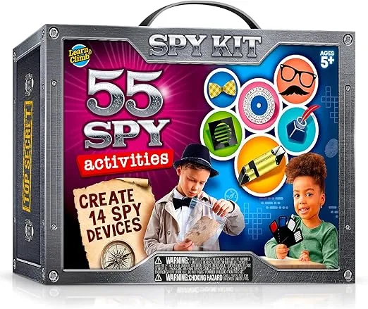 Kids Spy Kit, Explore 15 Secret Missions & Create 14 Detective Gadgets - Birthday for 7, 8,9,10 Year-Old Boy