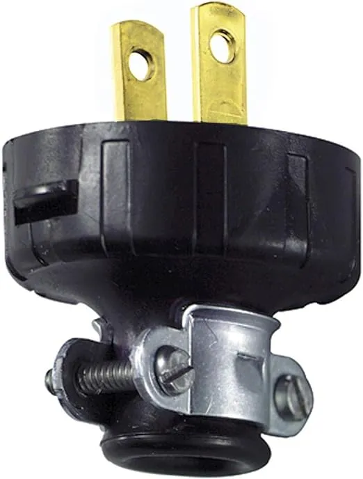 Leviton 010-48646-02e 15a 125v Black Non-Grounding Replacement Plug
