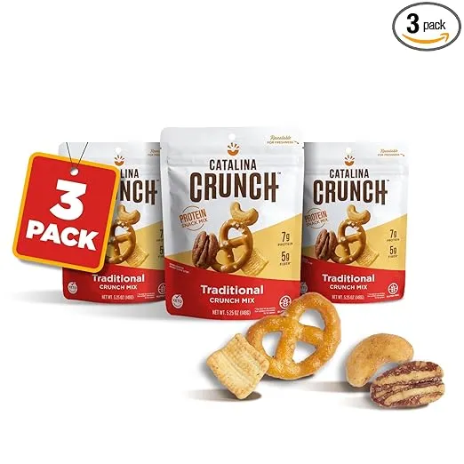 Catalina Crunch Mix Traditional Protein Snack Mix | Low Carb, Protein, Keto Snacks, Pack Of 3