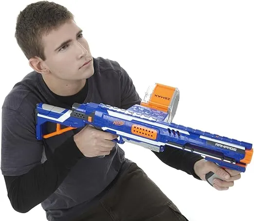 NERF Rampage N-Strike Elite Toy Blaster with 25 Dart Drum Slam Fire for Kids, Teens, & Adults (Amazon Exclusive)