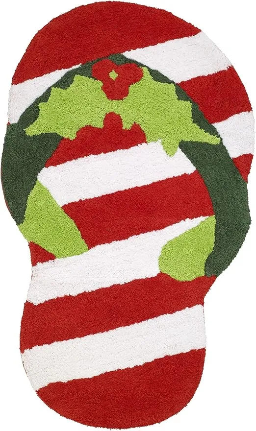 Avanti Linens - Bath Mat, Cotton Bath Rug, Holiday Bathroom Decor (Flamingo Jingle Collection)
