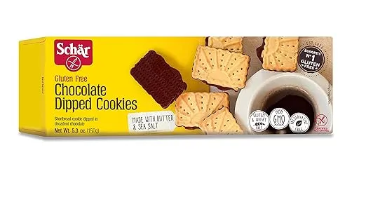 Schar Cookies, Chocolate Dipped, 5.3 Ounce