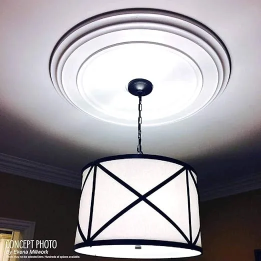 Ekena Millwork CM40CL Small Classic Ceiling Medallion, 40 1/4"OD x 3 1/8"P (Fits Canopies up to 10"), Factory Primed