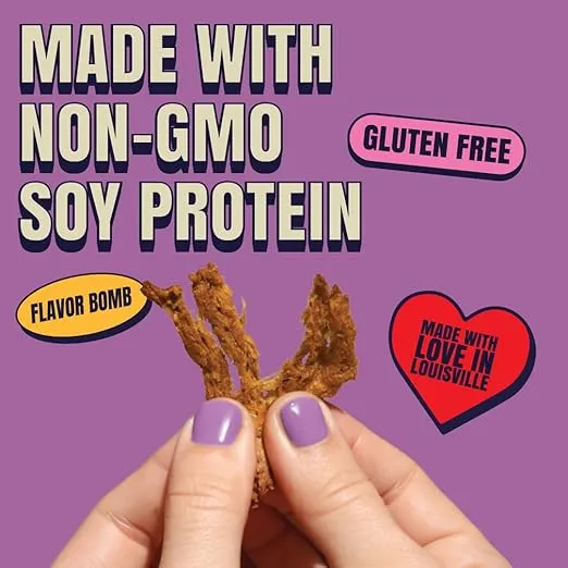 Louisville Vegan Jerky - General Tso’s Vegan and Vegetarian Meat - Lip-Smacking Vegan-Friendly & Vegetarian Jerky - Non-GMO 14 Grams Soy Protein, Gluten-Free Low Fat High Protein Vegan Snacks