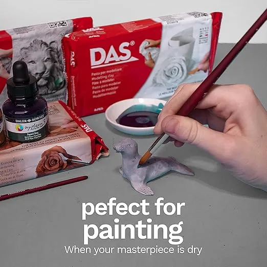 DAS Air-Hardening Modeling Clay - White Air Dry Clay 1.1lb Block - Pliable Air Clay for Sculpting and Coating - Easy to Use Air Dry Modeling Clay - Molding Clay for Sculpting and More