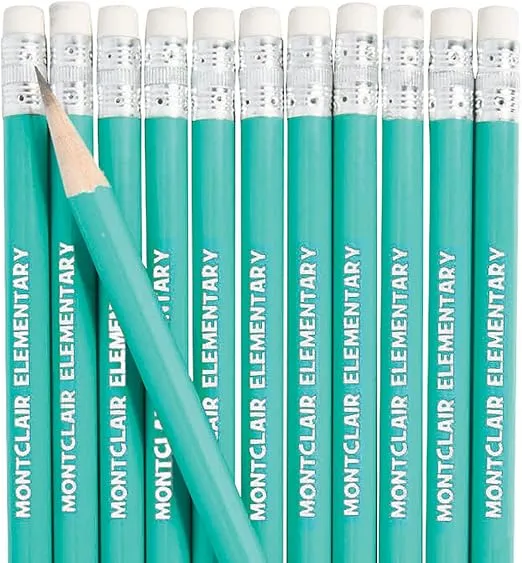 Fun Express Personalized Pencils (Auqa), 24 Pieces, Teaching, Writing, Branded, Office Supplies