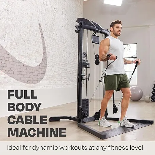 Centr Home Gym Functional Trainer - Multifunctional Cable Machine Home Gym System - Workout Weight Machine for Strength Training - Full Body Compact Exercise & Fitness Equipment Set