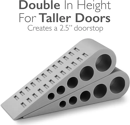 Fosmon Door Stopper (3 Pack), 1.25 inch Non-Toxic Odorless (Safe for Pets and Kids) Decorative Heavy Duty Rubber Grip, Door Stop Wedge Holders for Wood Carpet Laminate Concrete Floor