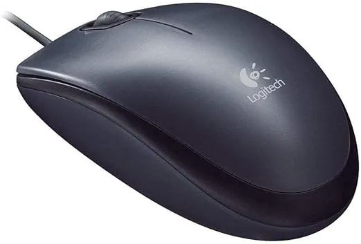 Logitech M100 Corded Optical Mouse, USB 2.0, Left/Right Hand Use, Black