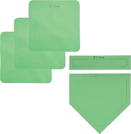 Franklin Sports MLB Baseball Base Set - Throw Down Baseball Bases with Home Plate + Pitcher's Rubber - Backyard Rubber Base Set Perfect for Baseball, Teeball + Kickball